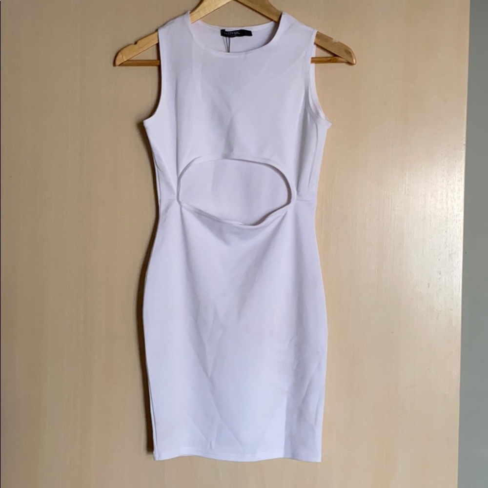 NEW White Bodycon Cut Out Dress